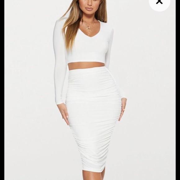 white slinky midi dress